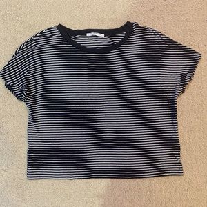 Zara cropped stripe tee